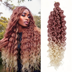 Ombre Braiding Hair Extensions Ocean Wave Deep Curly Pink 613