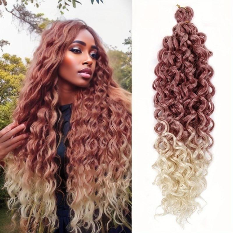 Ombre Braiding Hair Extensions Ocean Wave Deep Curly Pink 613