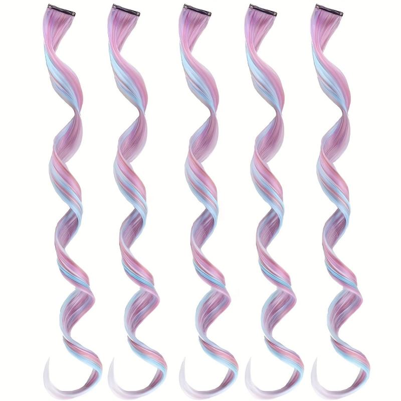 5pcs Colored Hair Extensions for Women 55-88 cm