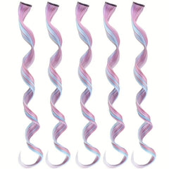 5pcs Colored Hair Extensions for Women 55-88 cm