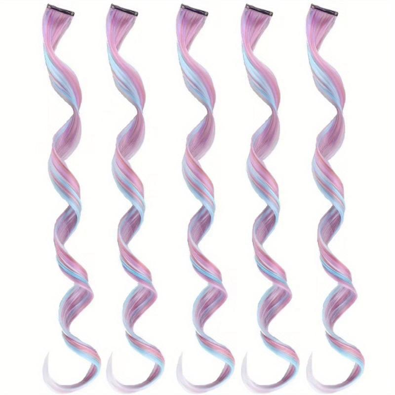 5pcs Colored Hair Extensions for Women 55-88 cm