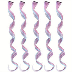 5pcs Colored Hair Extensions for Women 55-88 cm
