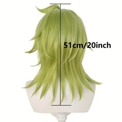 Green Long Straight Synthetic Anime Games Cosplay Wig For Women