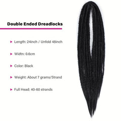 60 DE Synthetic Dreadlock Extensions 10 Strands