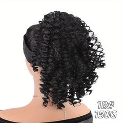 Afro Curly Ponytail Extensions for Women Clip On Hairpieces
