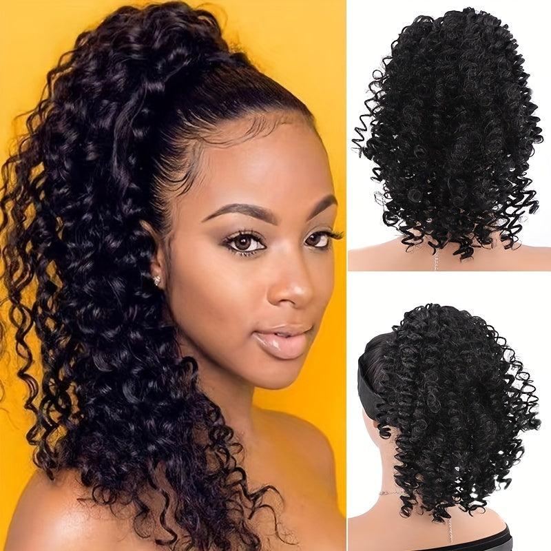 Afro Curly Ponytail Extensions for Women Clip On Hairpieces