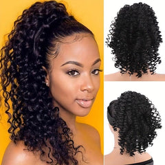Afro Curly Ponytail Extensions for Women Clip On Hairpieces