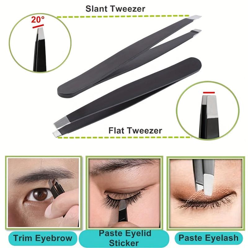 3Pcs Eyebrows Tweezers Set Stainless Steel Precision Hair Remover Kit