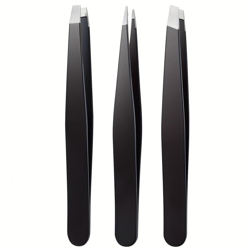3Pcs Eyebrows Tweezers Set Stainless Steel Precision Hair Remover Kit