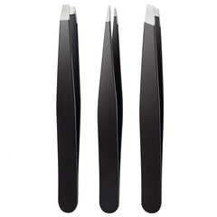 3Pcs Eyebrows Tweezers Set Stainless Steel Precision Hair Remover Kit