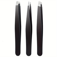 3Pcs Eyebrows Tweezers Set Stainless Steel Precision Hair Remover Kit