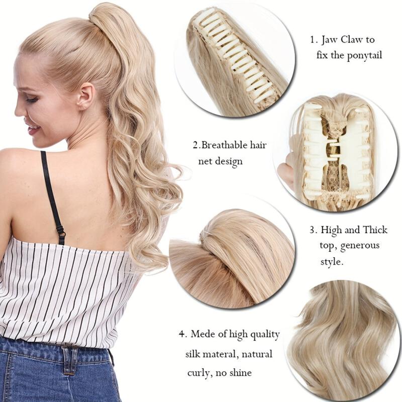 Long Wavy Ponytail Extensions Synthetic Hair Piece for Women Girls