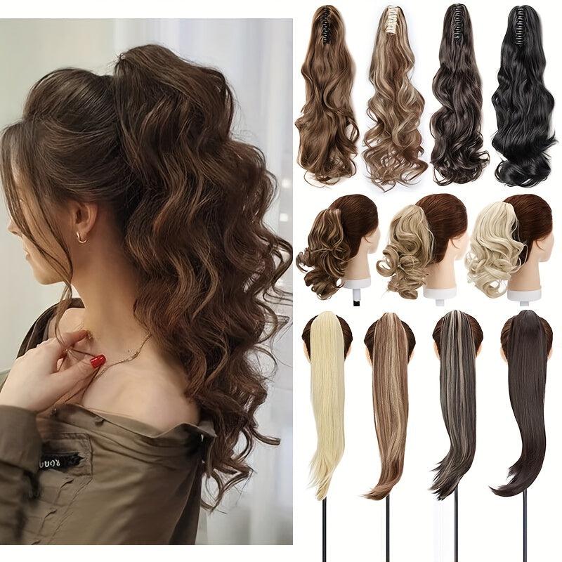 Long Wavy Ponytail Extensions Synthetic Hair Piece for Women Girls