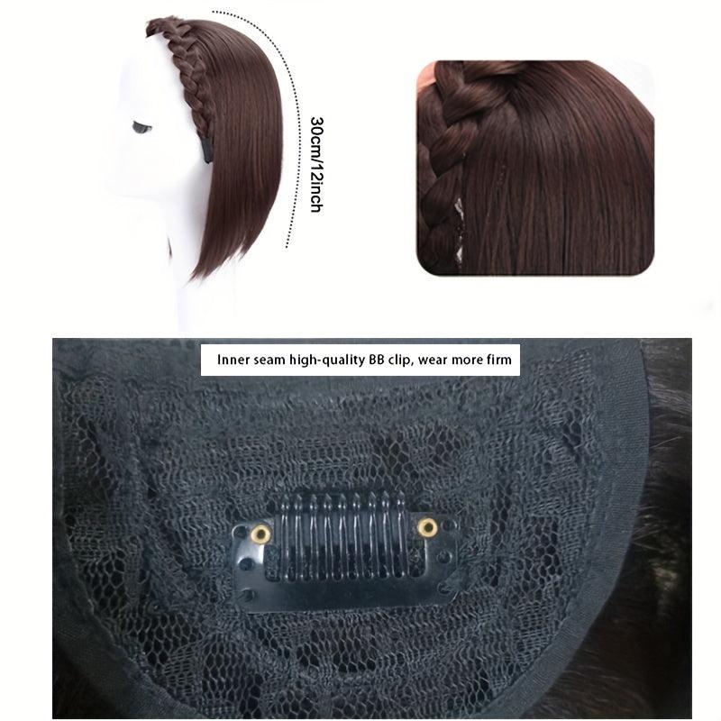 Synthetic Short Half Wig Fishbone Headband Wig Brown