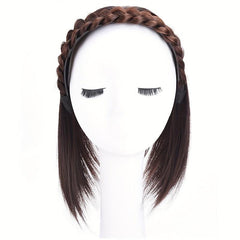 Synthetic Short Half Wig Fishbone Headband Wig Brown