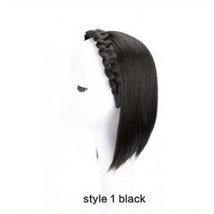Synthetic Short Half Wig Fishbone Headband Wig Brown