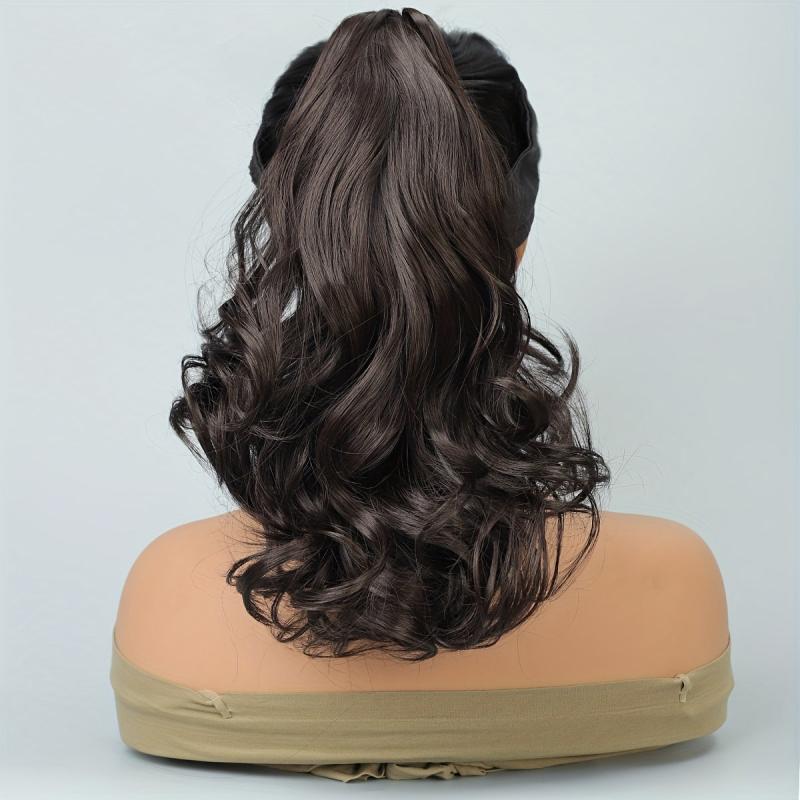 Long Curly Wavy Ponytail Extensions Synthetic Clip In Hair Extensions