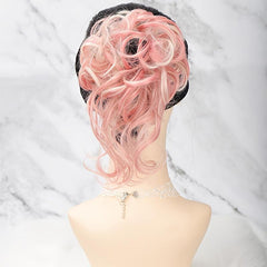 Synthetic Elastic Wave Curly Hair Buns Chignons Hair Scrunchy Extensions