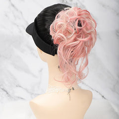Synthetic Elastic Wave Curly Hair Buns Chignons Hair Scrunchy Extensions