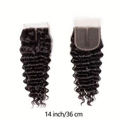 Brazilian Deep Wave Human Hair Closure 4x4 Lace Middle Part