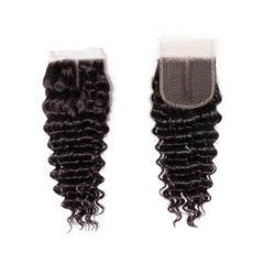 Brazilian Deep Wave Human Hair Closure 4x4 Lace Middle Part