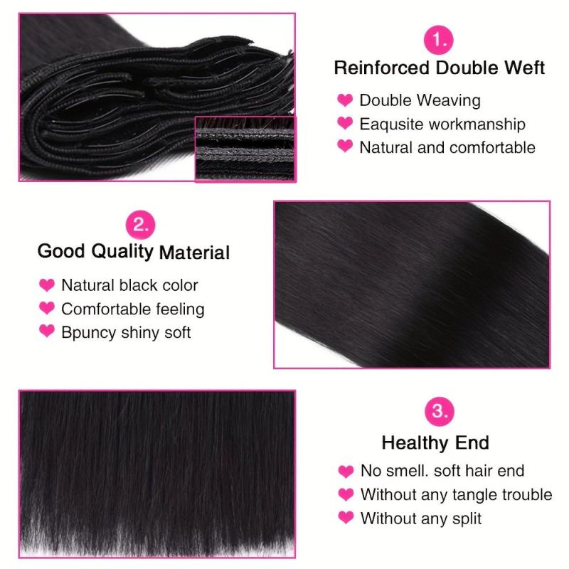 7pcs Long Straight Synthetic Clip In Hair Extensions for Daily Use