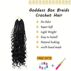 7 Packs Goddess Box Braids Crochet Hair 25-35-56 cm Pre-looped Bohemian Crochet