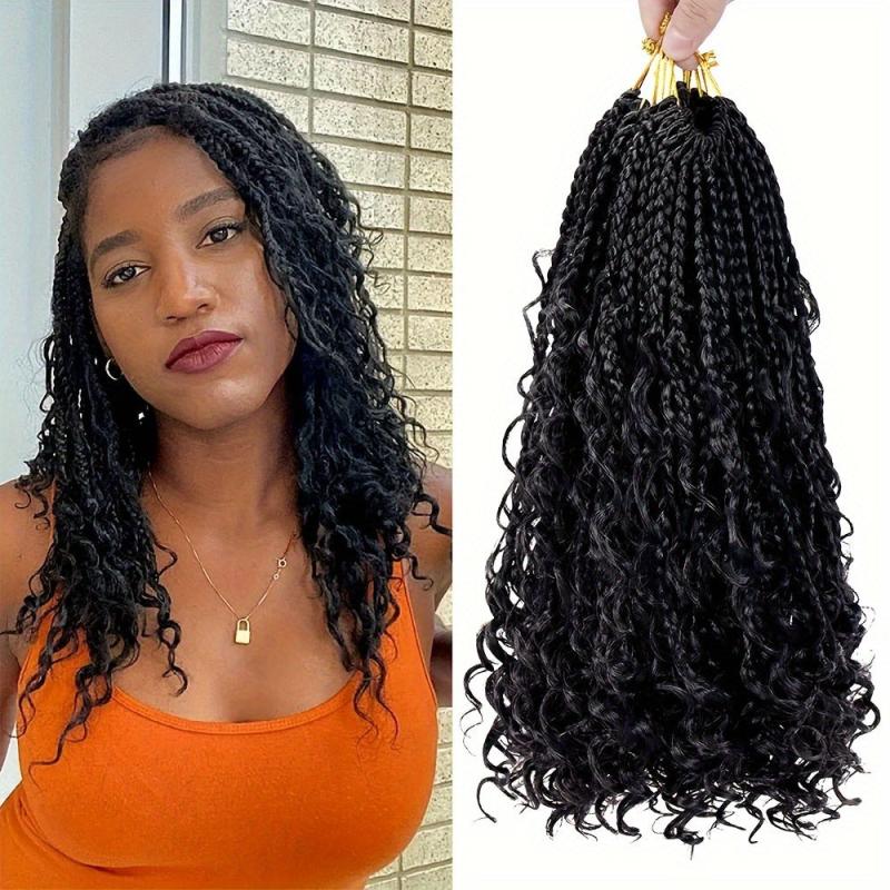 7 Packs Goddess Box Braids Crochet Hair 25-35-56 cm Pre-looped Bohemian Crochet