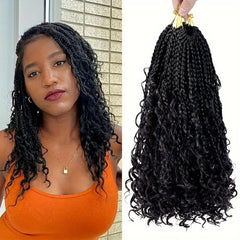 7 Packs Goddess Box Braids Crochet Hair 25-35-56 cm Pre-looped Bohemian Crochet