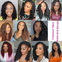 7 Packs Goddess Box Braids Crochet Hair 25-35-56 cm Pre-looped Bohemian Crochet