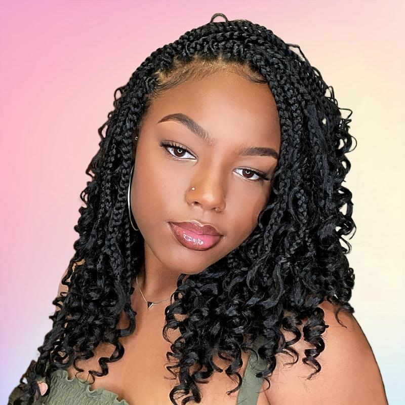 7 Packs Goddess Box Braids Crochet Hair 25-35-56 cm Pre-looped Bohemian Crochet