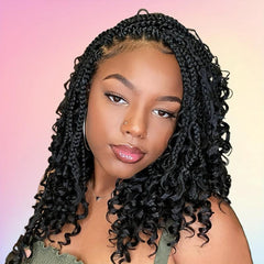 7 Packs Goddess Box Braids Crochet Hair 25-35-56 cm Pre-looped Bohemian Crochet