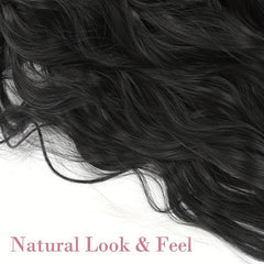 8 cm Water Wave Hair Extension Clips, 6 Piece Set, Soft Synthetic Hair Pieces