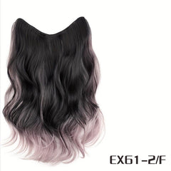 Ombre Long Wavy Hair Pieces Synthetic Clip In Hair Extensions