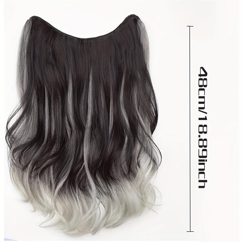 Ombre Long Wavy Hair Pieces Synthetic Clip In Hair Extensions