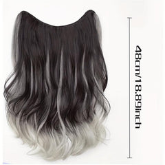Ombre Long Wavy Hair Pieces Synthetic Clip In Hair Extensions