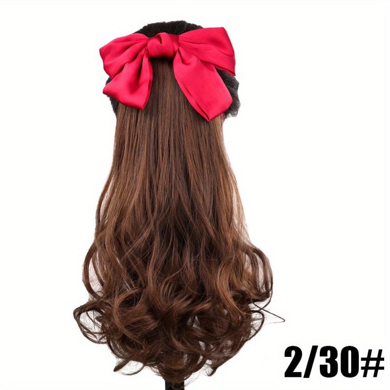 Red Bow Ponytail Extensions for Women and Girls