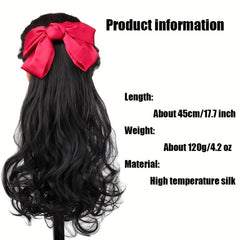 Red Bow Ponytail Extensions for Women and Girls