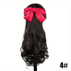 Red Bow Ponytail Extensions for Women and Girls