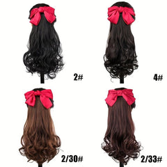 Red Bow Ponytail Extensions for Women and Girls