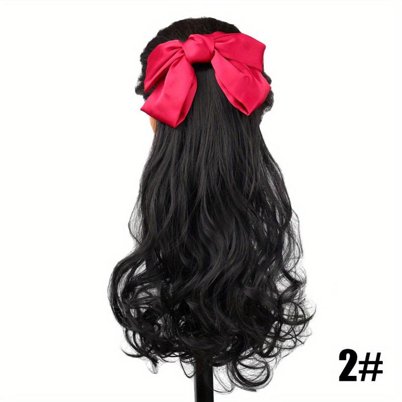 Red Bow Ponytail Extensions for Women and Girls