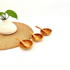 3pc Bamboo Face Mask Mixing Bowl Set DIY Face Mask Tools