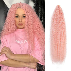 Pink Pretwisted Passion Twist Crochet Hair Long Wavy Synthetic