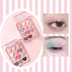Love Heart 12-Color Eyeshadow Palette Matte Pearly Finish