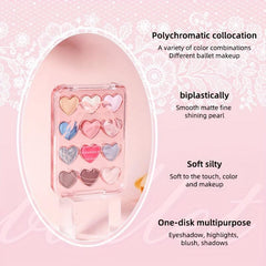 Love Heart 12-Color Eyeshadow Palette Matte Pearly Finish