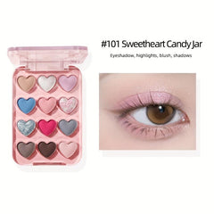 Love Heart 12-Color Eyeshadow Palette Matte Pearly Finish