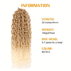 Ombre Water Wave Crochet Braiding Hair Extensions