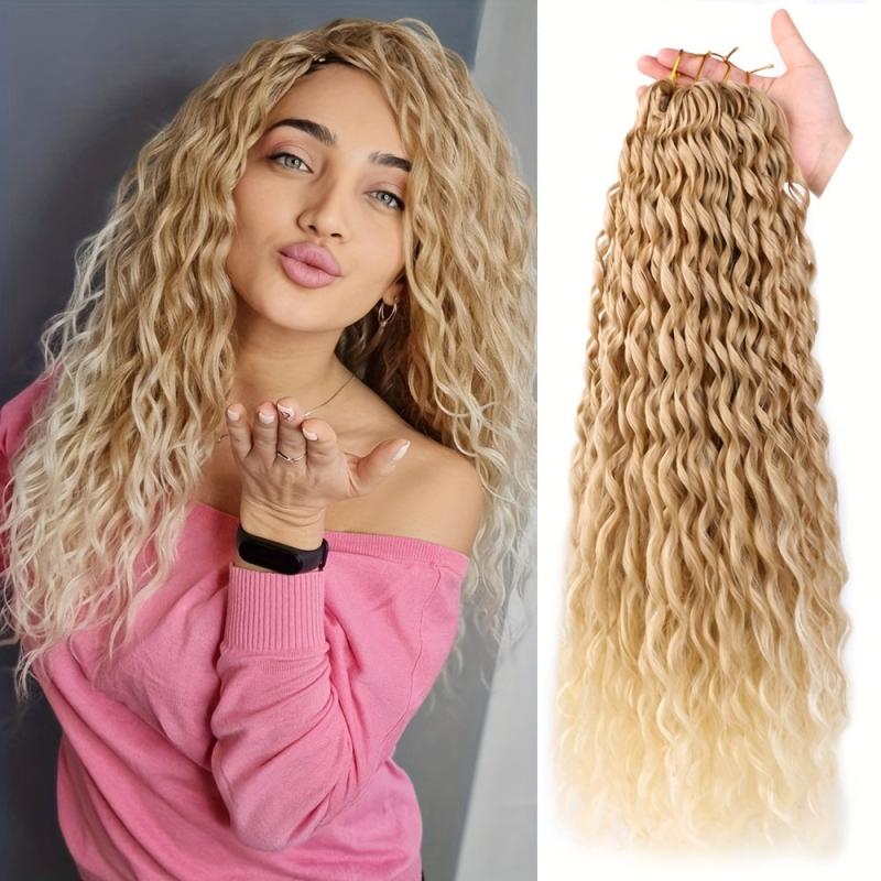 Ombre Water Wave Crochet Braiding Hair Extensions