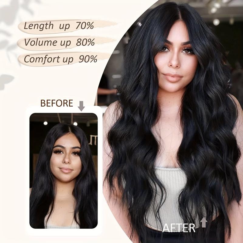 BRAID Long Wavy U Shaped Clip In Hair Extensions
