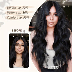 BRAID Long Wavy U Shaped Clip In Hair Extensions
